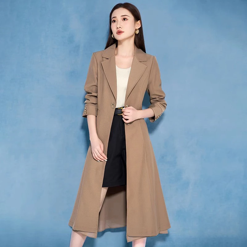 杭州意法风衣外套女2025春季新款小个子初秋洋气时尚品牌长款大衣