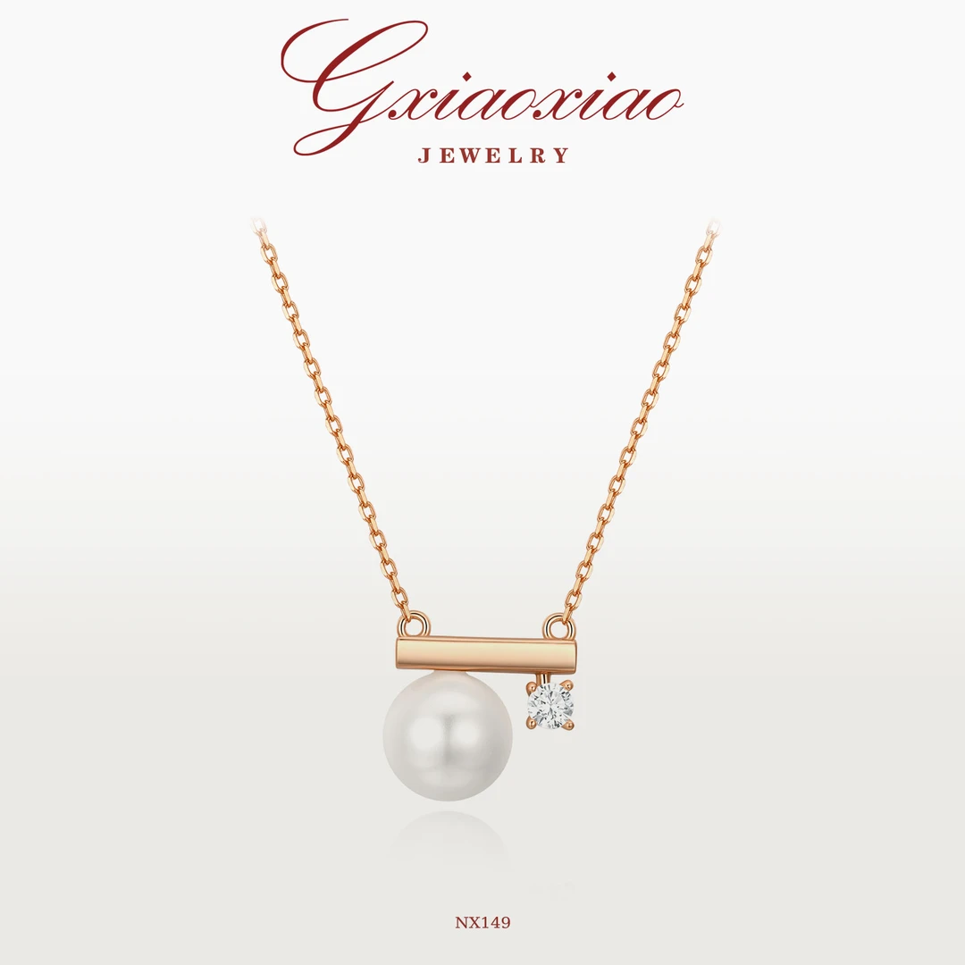 G XIAOXIAO 925银 镀K金 轻奢气质优雅百搭一字平衡项链 NX149