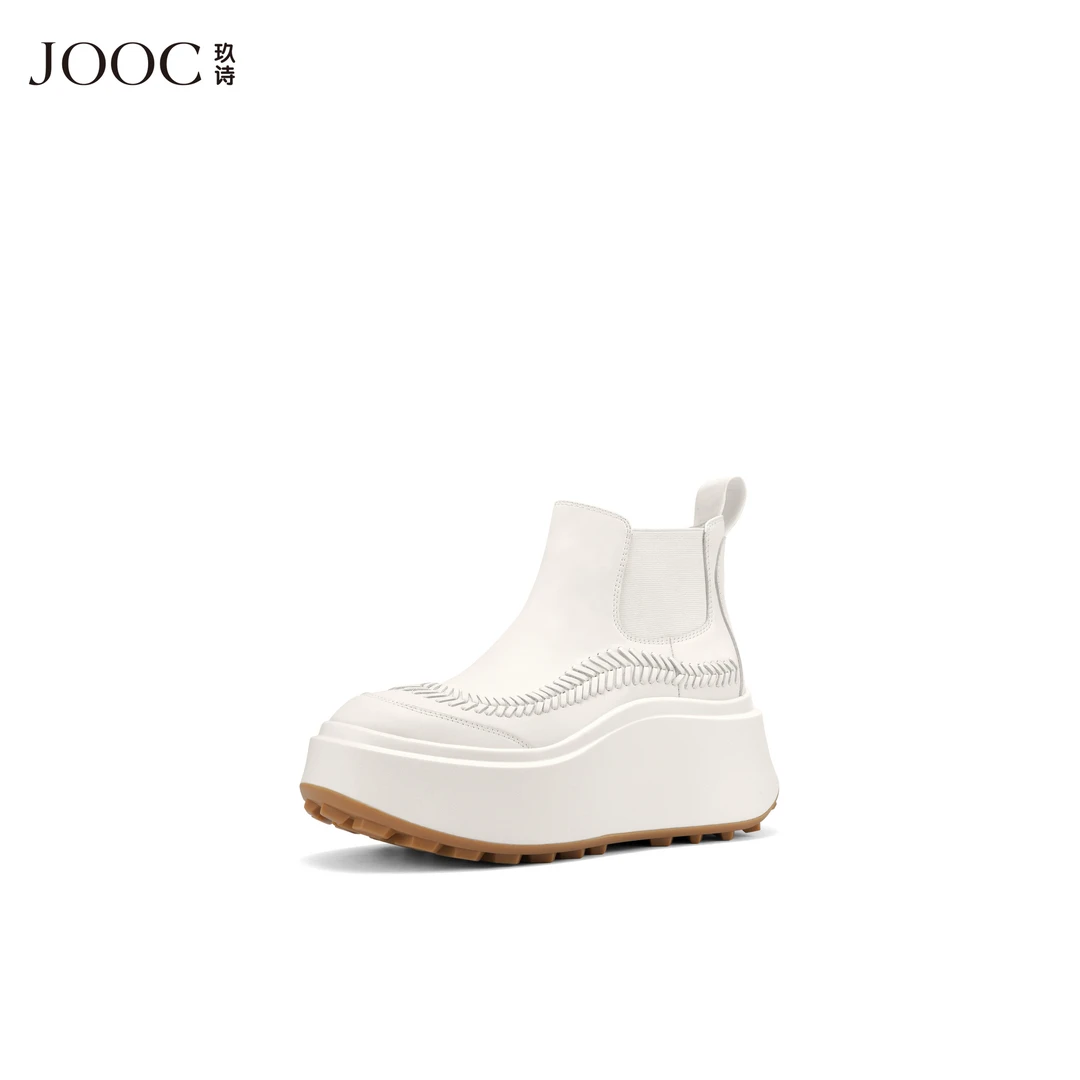 【浪漫革命】JOOC玖诗厚底切尔西靴女秋冬新款复古百搭短筒靴