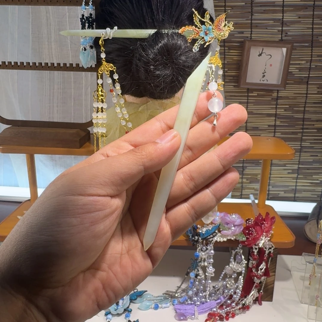 蛇纹石玉合金发饰