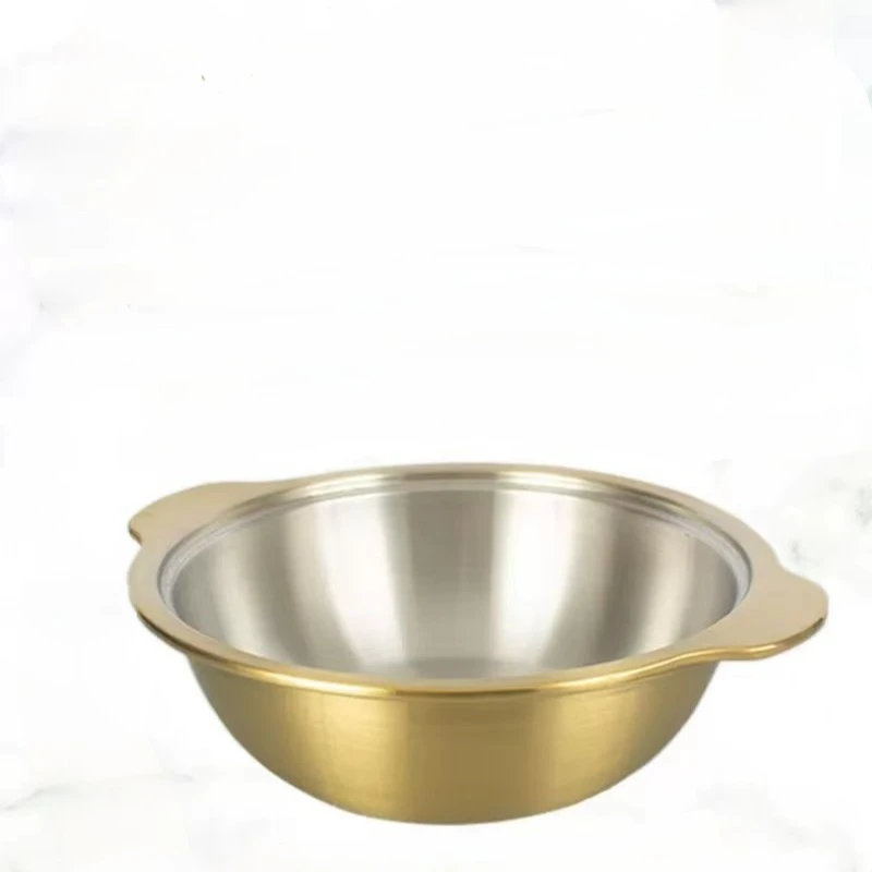 金色加宽把手鸳鸯火锅40cm