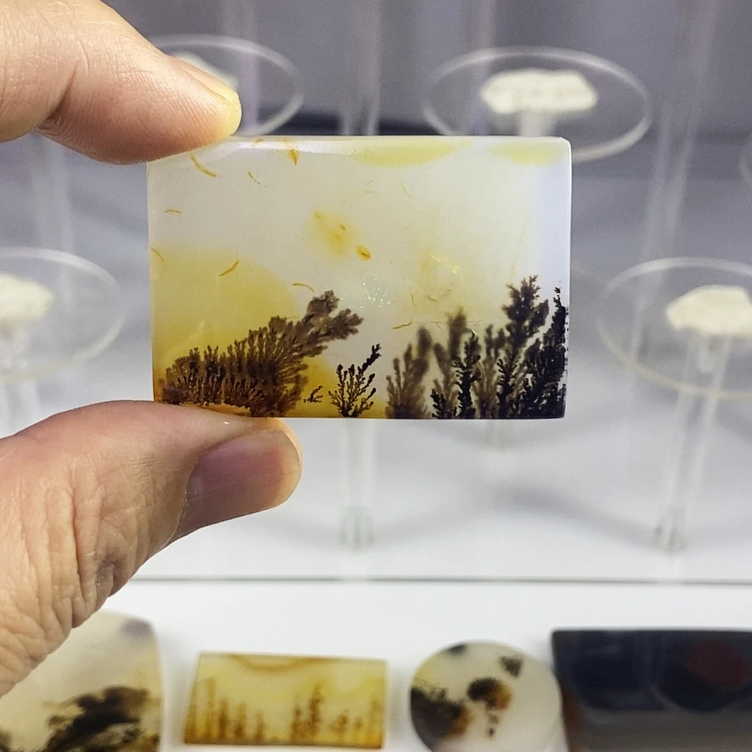 合成碳硅石非金属时尚图纹画面石饰品