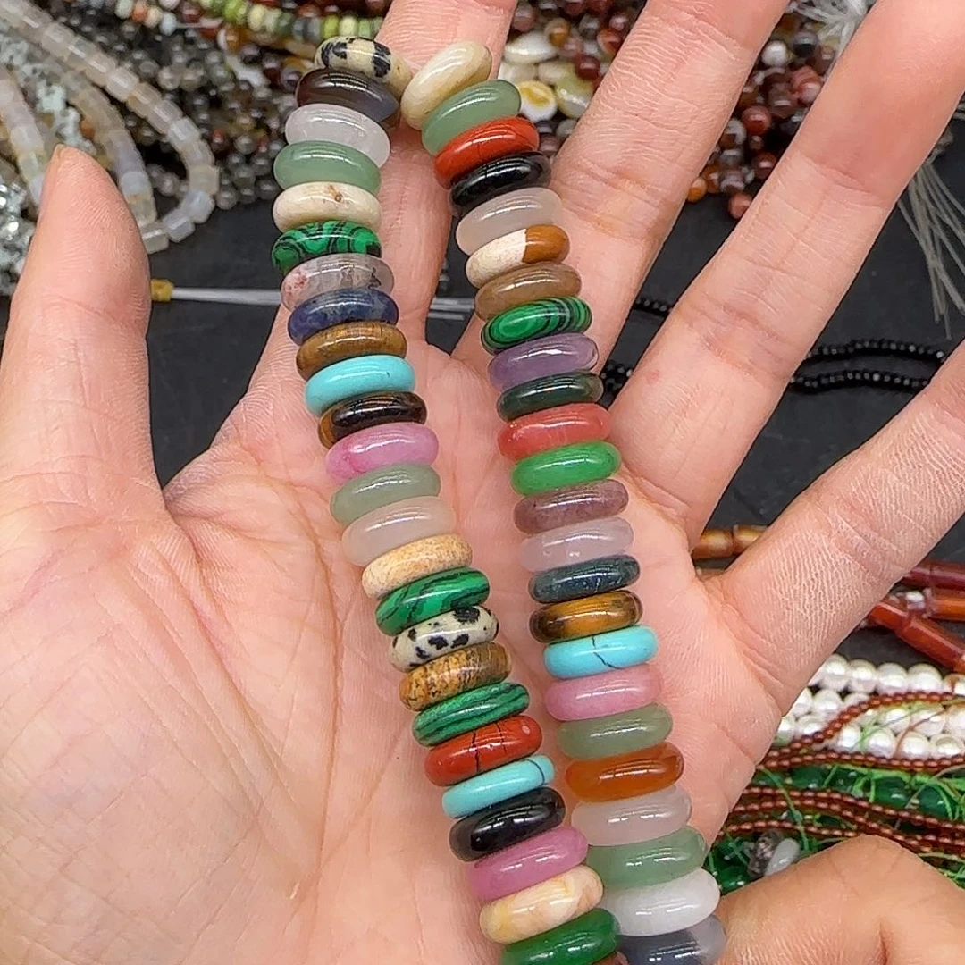 玛瑙/玉髓合金珠宝半成品多宝12mm半条