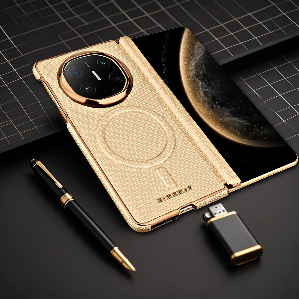 适用华为MateX5手机壳X6典藏版新款简约磁吸中轴商务华为手机壳