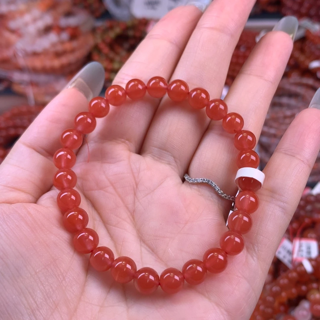 未镶嵌手链南红玛瑙9号保山冰红卡7