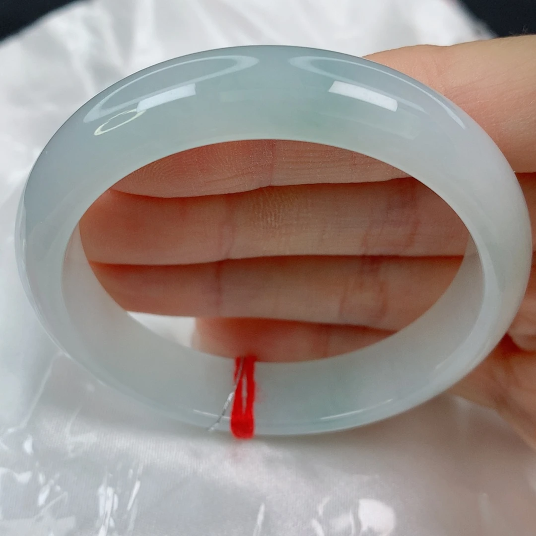 未镶嵌手镯翡翠53.4正圈，冰润水头好，细纹，033