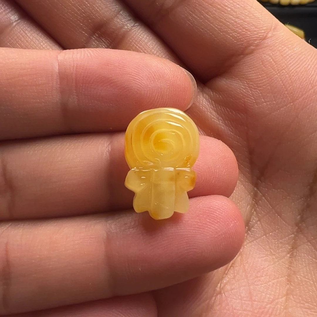 蜜蜡颈饰未镶嵌棒棒糖