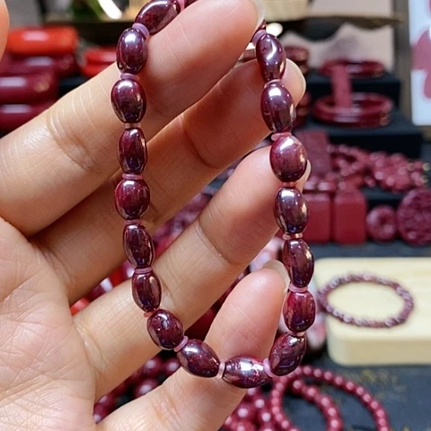 天然辰砂原矿晶体手链