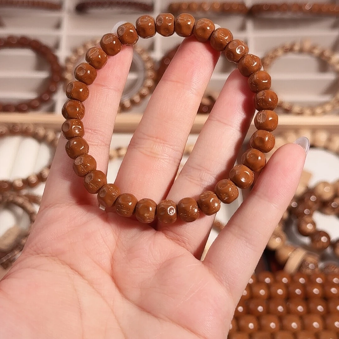 手串紫金鼠8*7手工浅坑无相奶酪实心紫金鼠