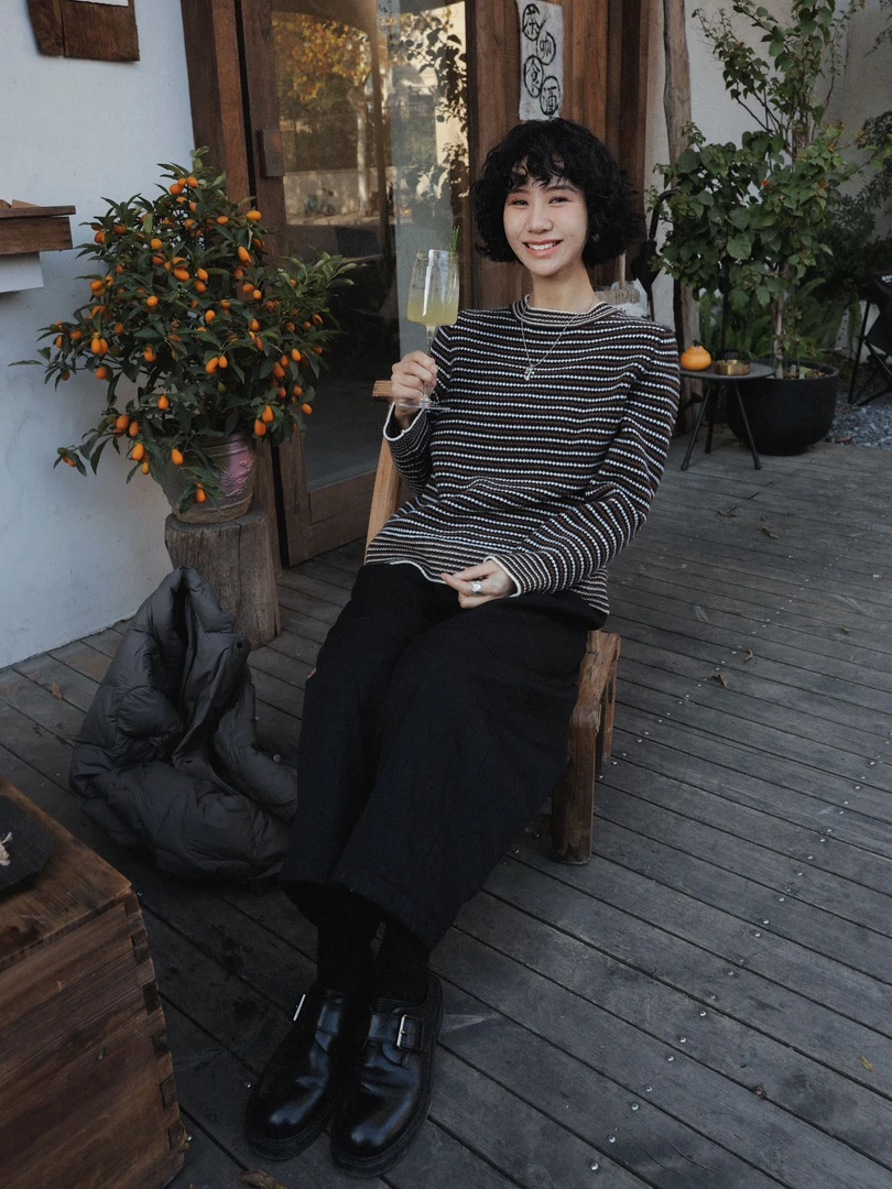 TT设计师【满目星河】复古感高级感时尚多色条纹羊毛针织衫TT191682