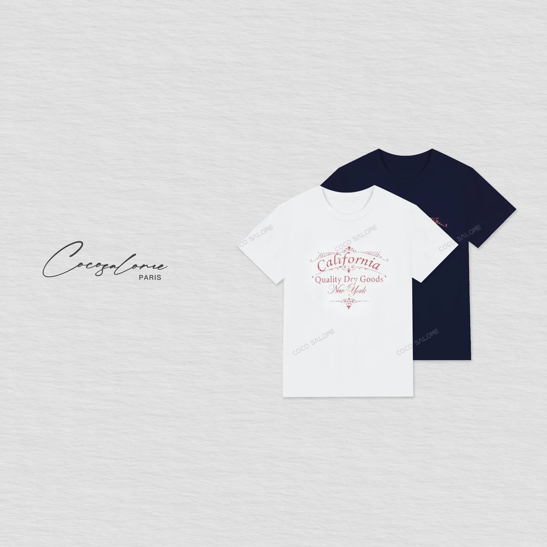 韩彬彬"可乐乐园"纯棉圆领字母印花百搭情侣时尚短袖T恤106Y-10