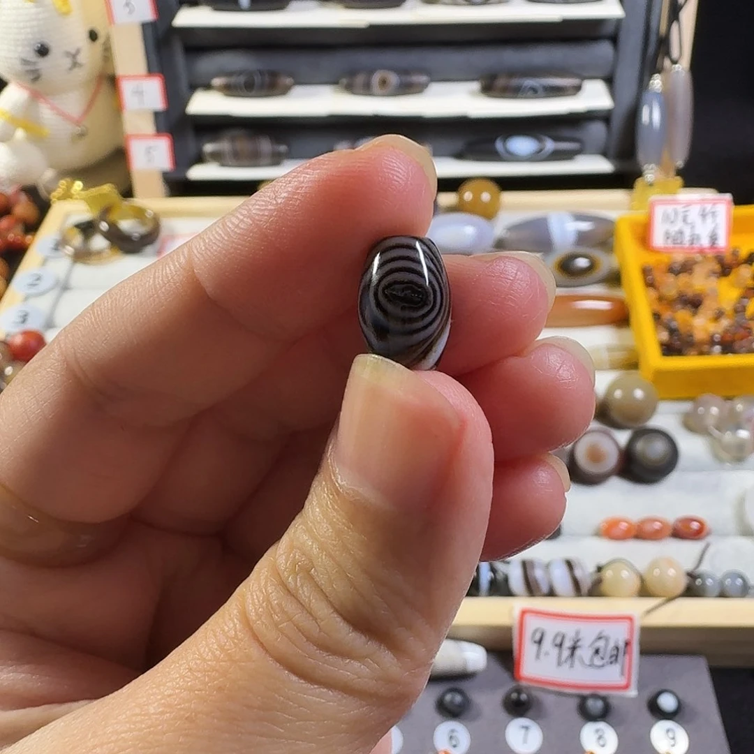 琉璃非金属小鼓珠直径8对孔12