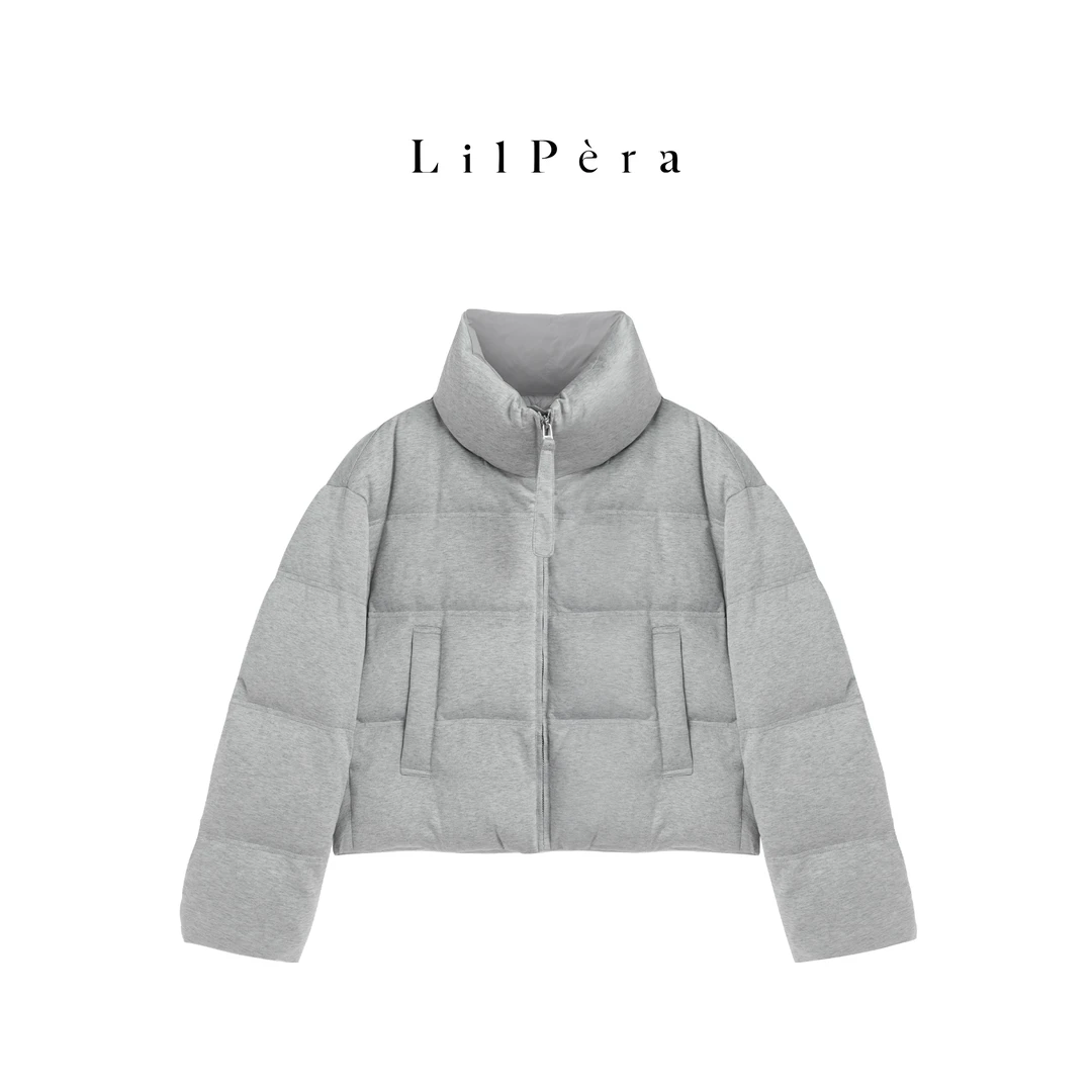 Lilpera胖梨定制 “云朵服”冬季羽绒服时尚气质立领宽松外套女B146