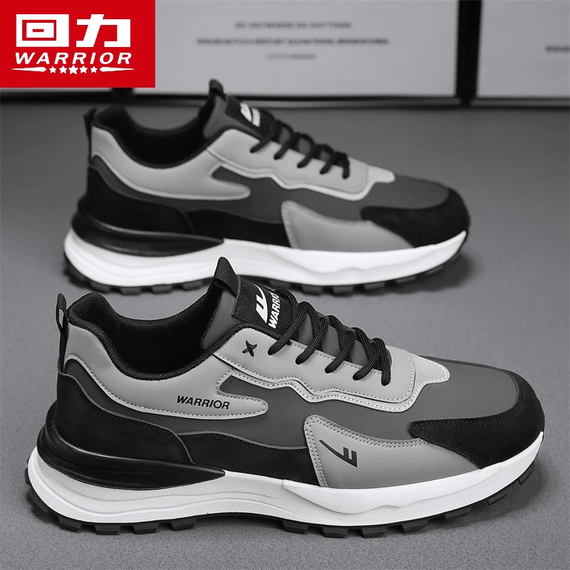 回力男鞋春季2025新款厚底休闲运动鞋青少年皮面软底跑步老爹潮鞋