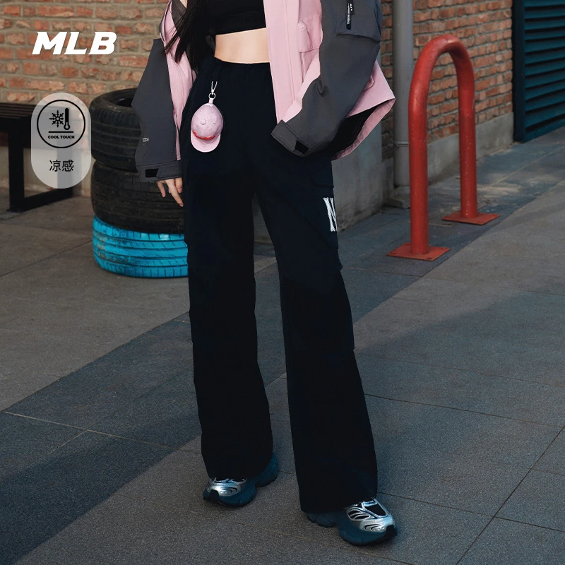 MLB女款虞书欣同款凉感梭织阔腿裤时尚长裤25春季新款3FWPB0151