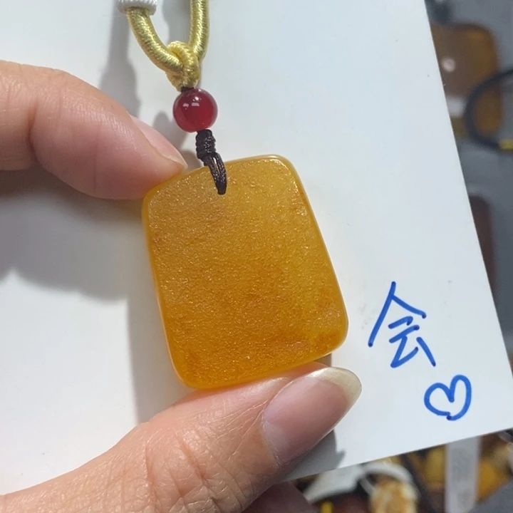 定制琥珀未镶嵌琥珀蜜蜡吊坠项链