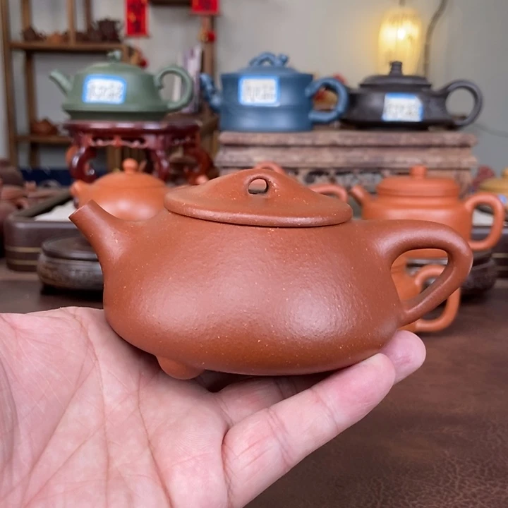 紫砂茶壶红降坡半手工景舟石瓢