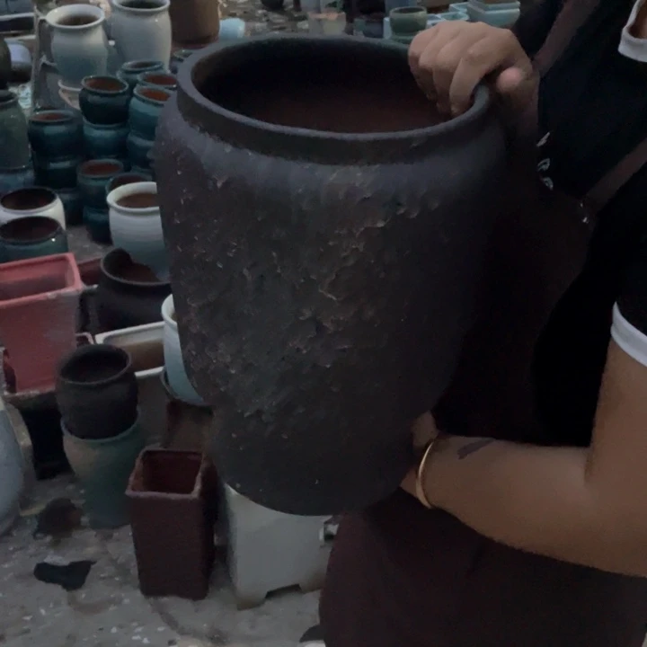 紫砂花盆口20高34正品正品