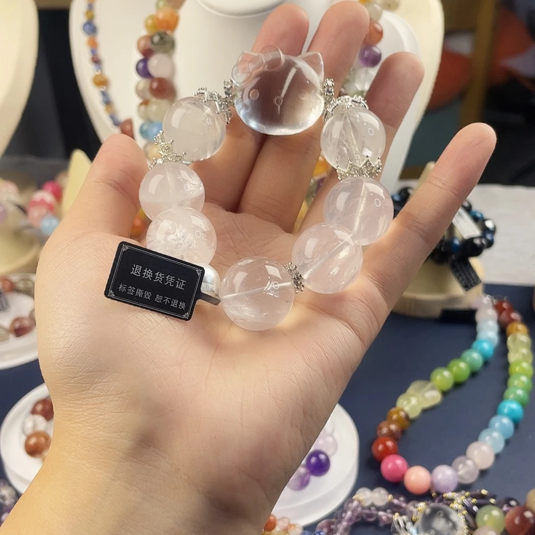 银S925镶嵌手链烟晶