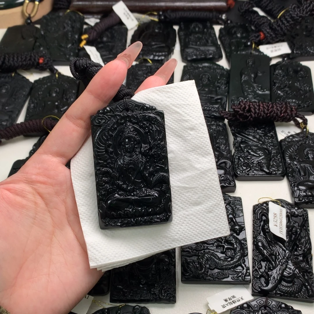 雅***客天然缅甸a货钢琴黑挂件