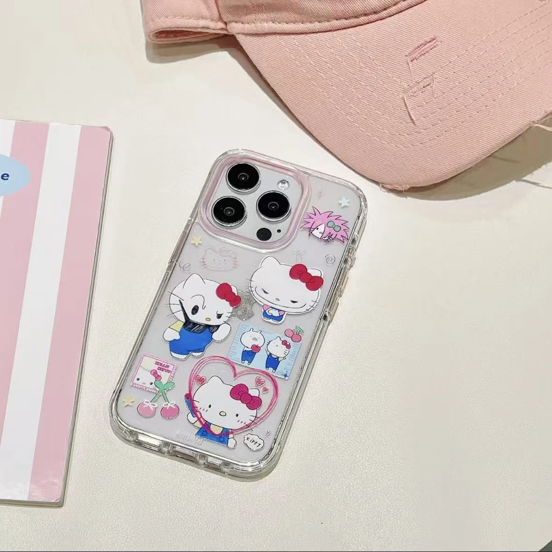 286K搞怪涂鸦凯蒂适用苹果iphone小米15防摔vivo华为oppo手机壳女