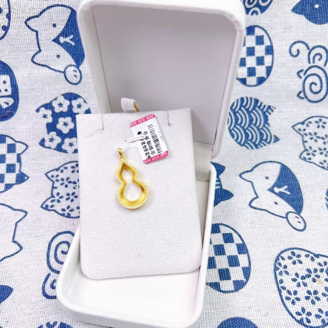 金御缘珠宝古法足金999小福禄葫芦镂空吊坠时尚百搭精致气质