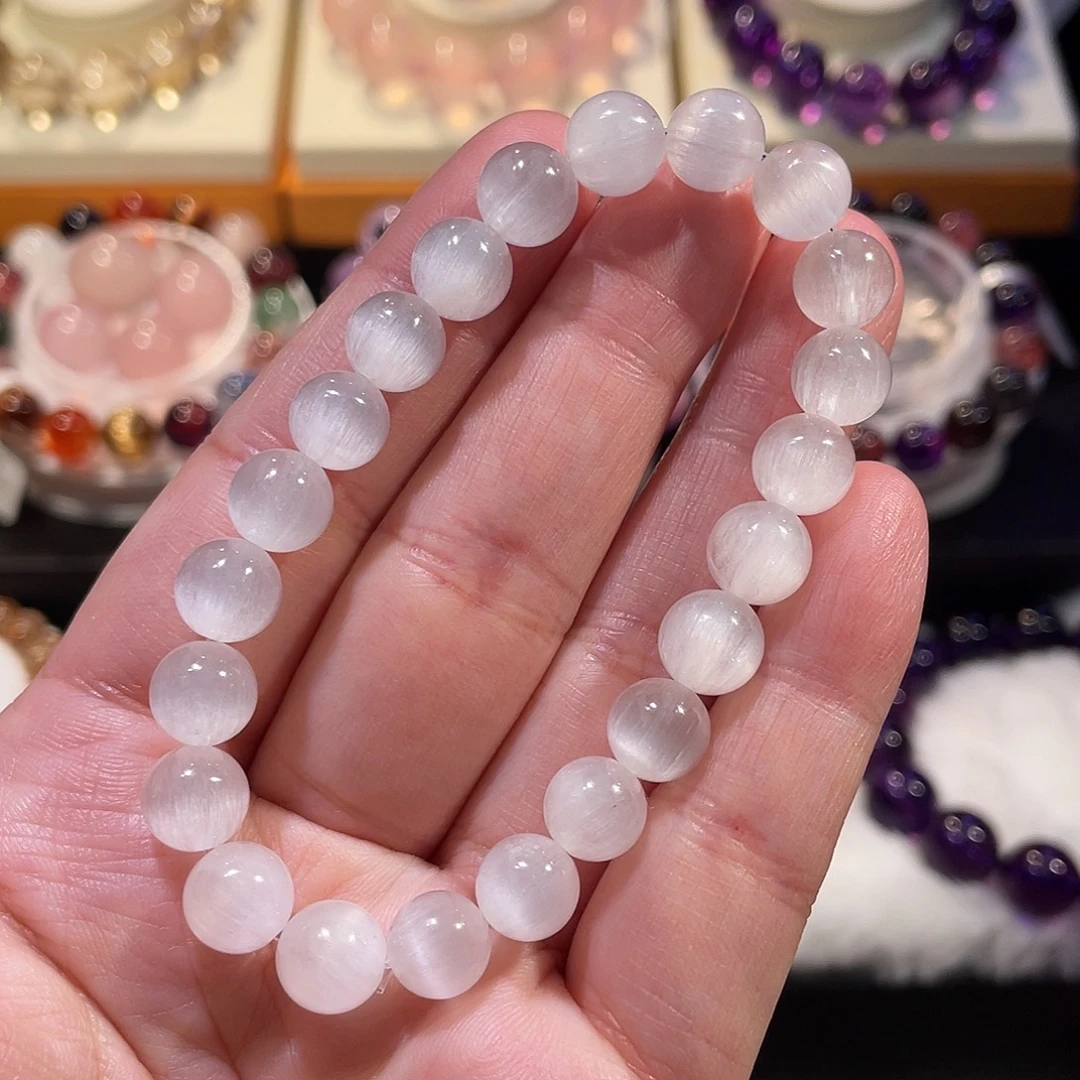 水晶手链未镶嵌白兔毛手链