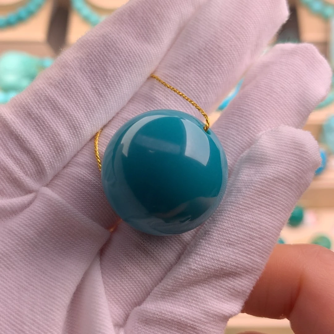 未镶嵌绿松石珠宝奇石23.8mm