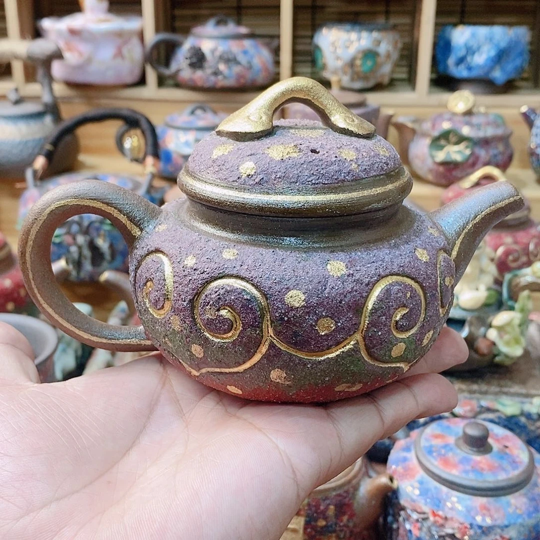粗陶志野柴烧茶器