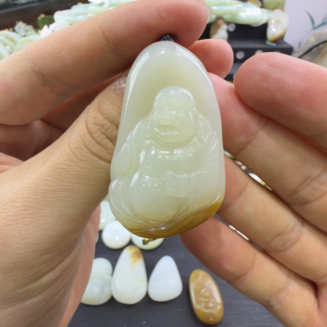 和田玉未镶嵌吊坠(赠链)新疆和田玉佛公