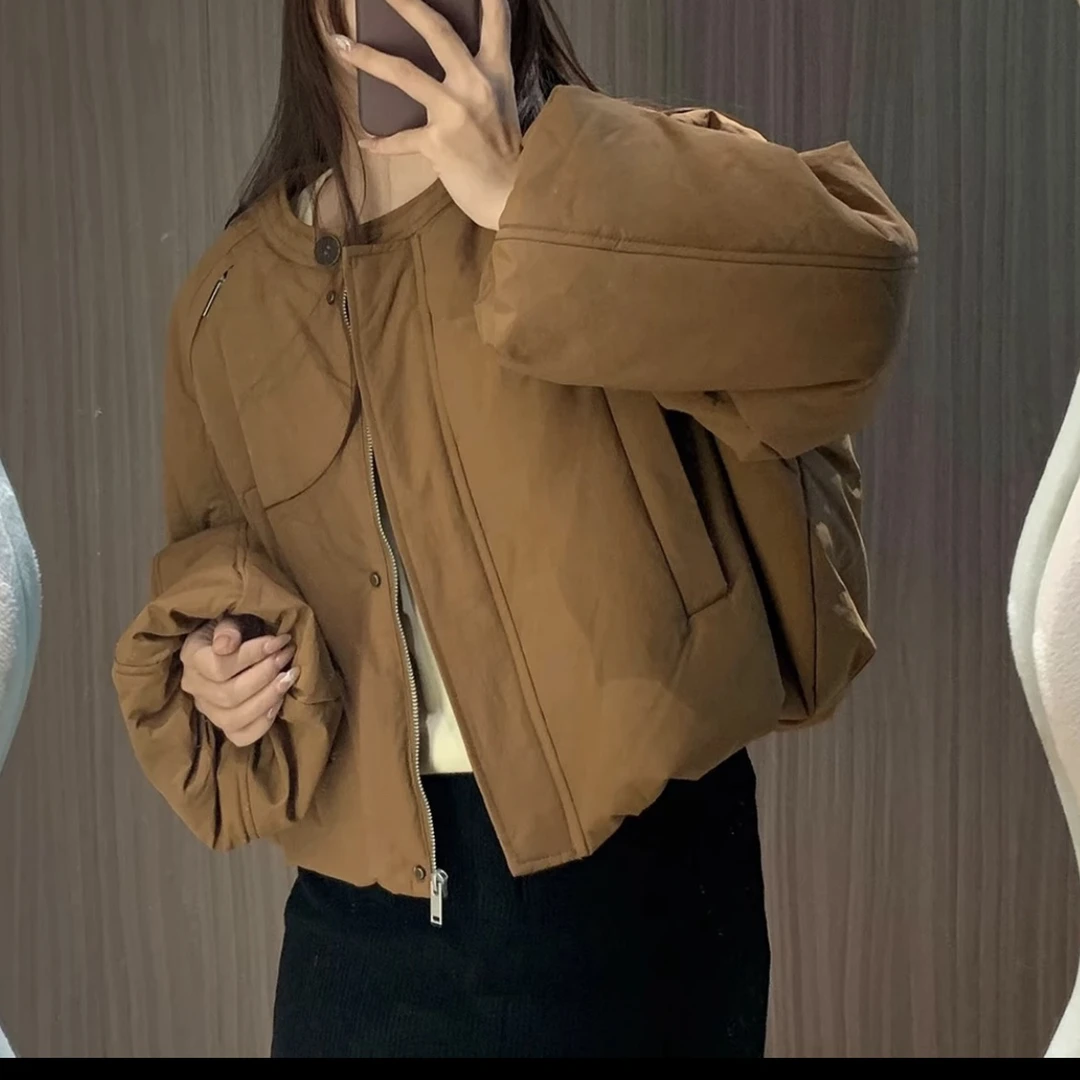 小个子冬季女款宽松韩系减龄短款棉服外套百搭面包服