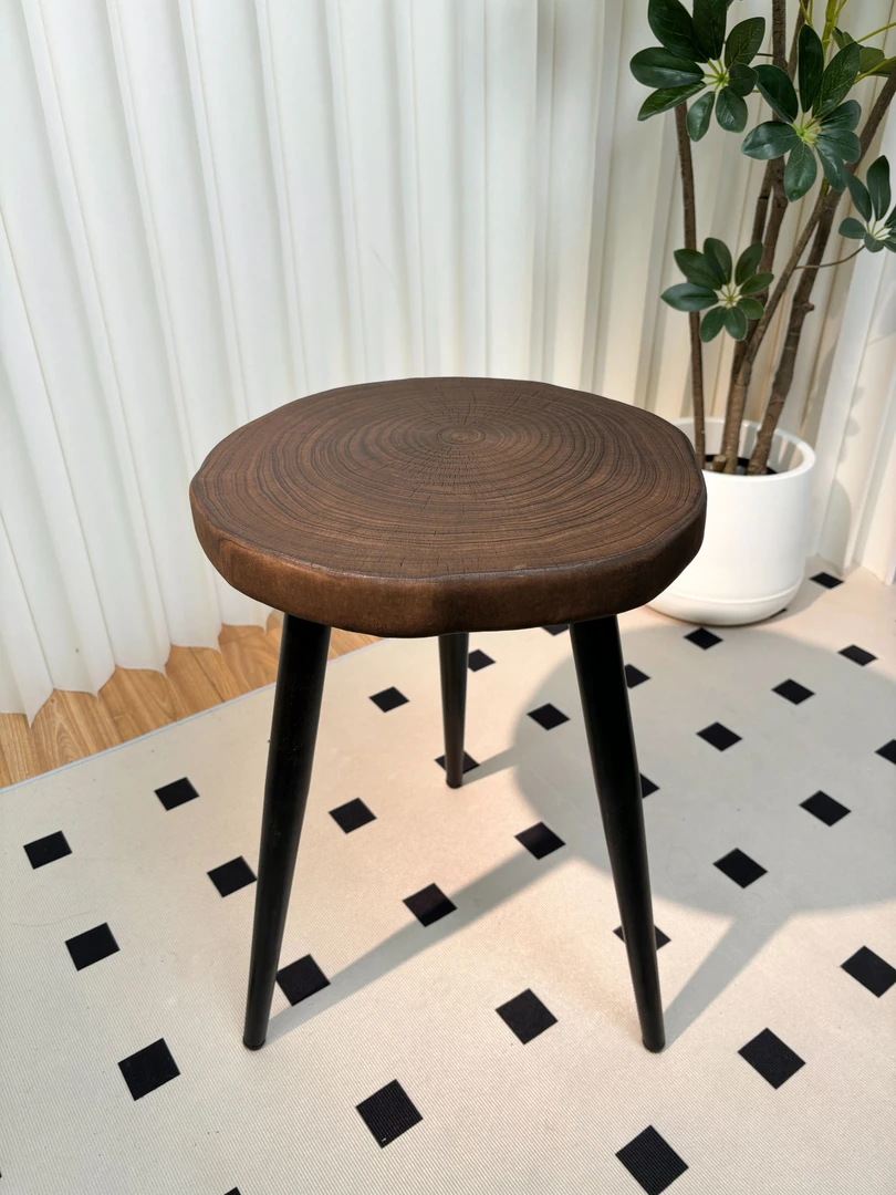 【一物一拍】碳化银杏年轮边几床头几花架音响架