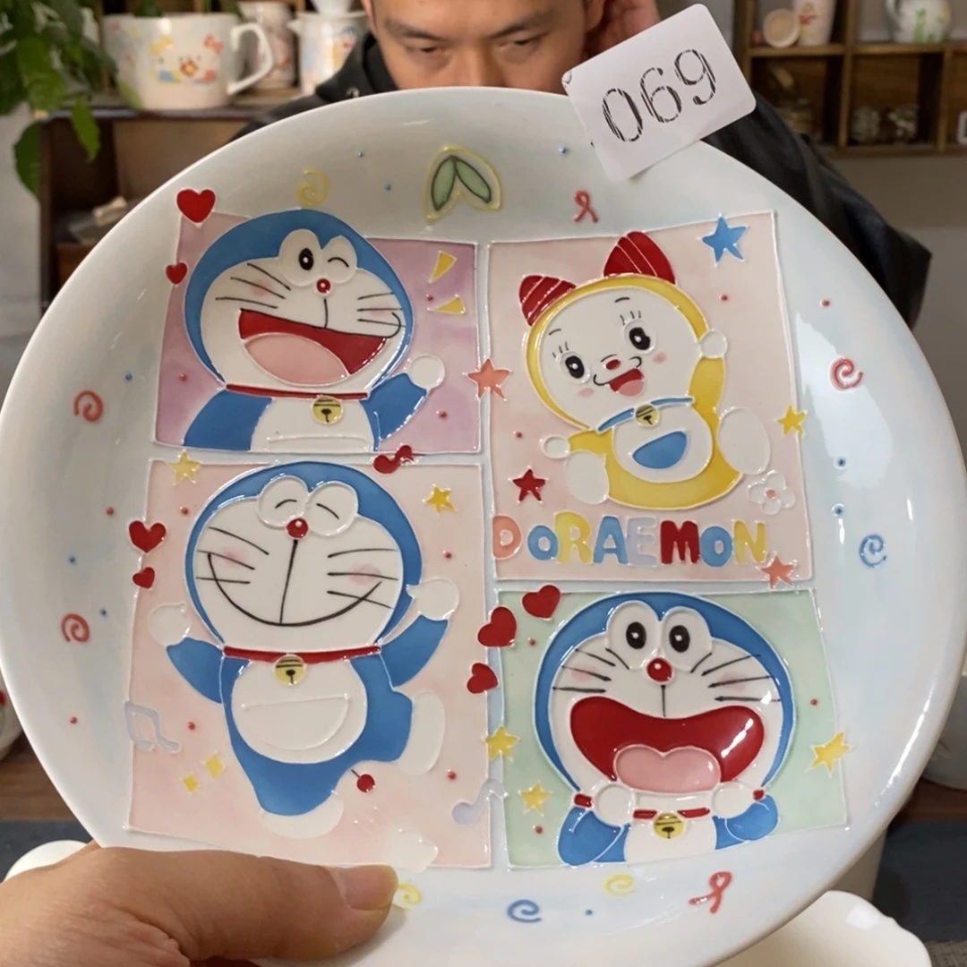 瓷片景德镇釉下彩手绘