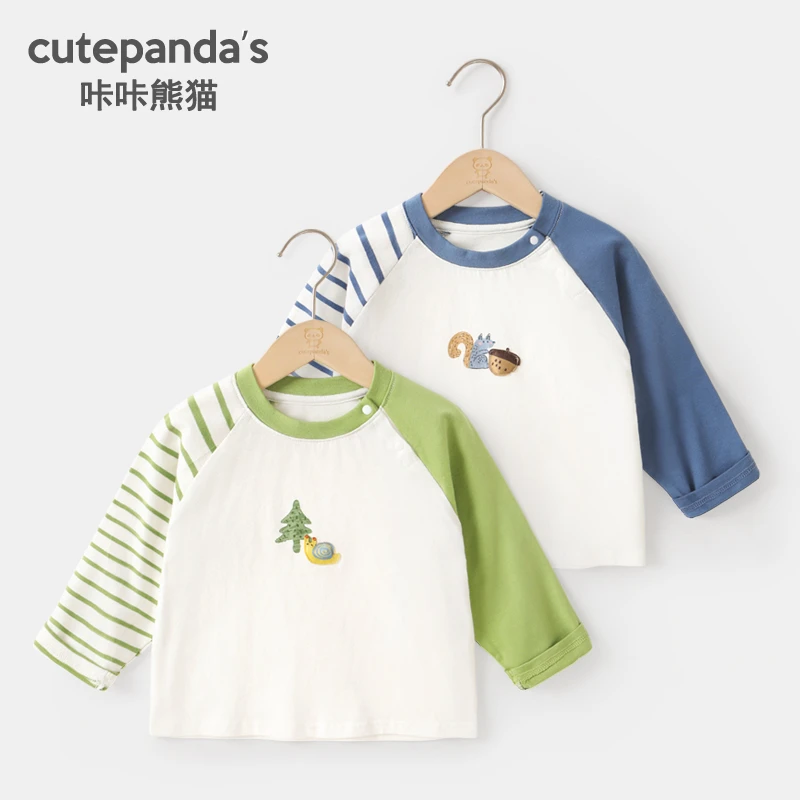 【现货】男女童插肩长袖t恤春秋款婴儿童装宝宝小童打底衫上衣Y9831