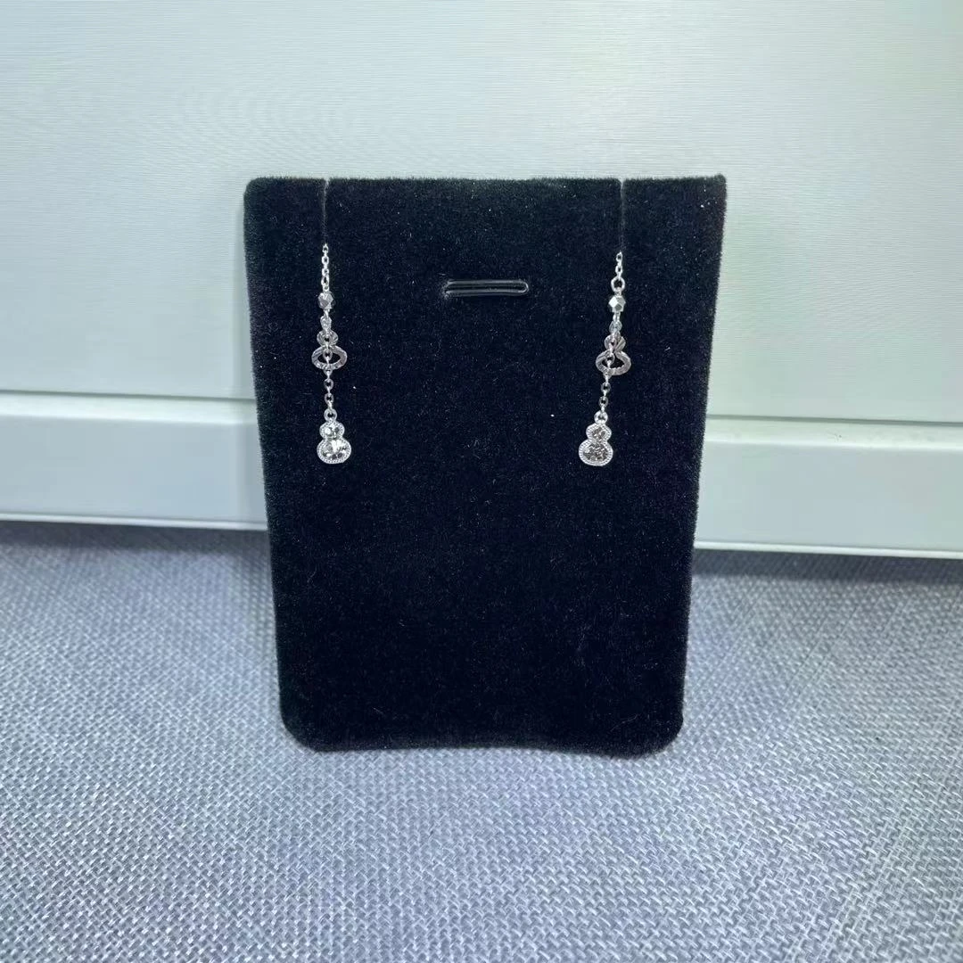 PT950铂金耳饰  双面碎碎金葫芦直针耳线 气质时尚  S 91211