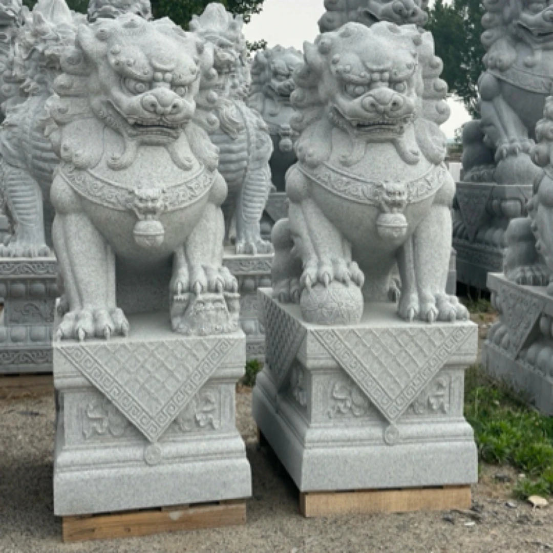 天然石雕汉白玉青石石狮子户外庭院花岗岩大型别墅门口家用摆件