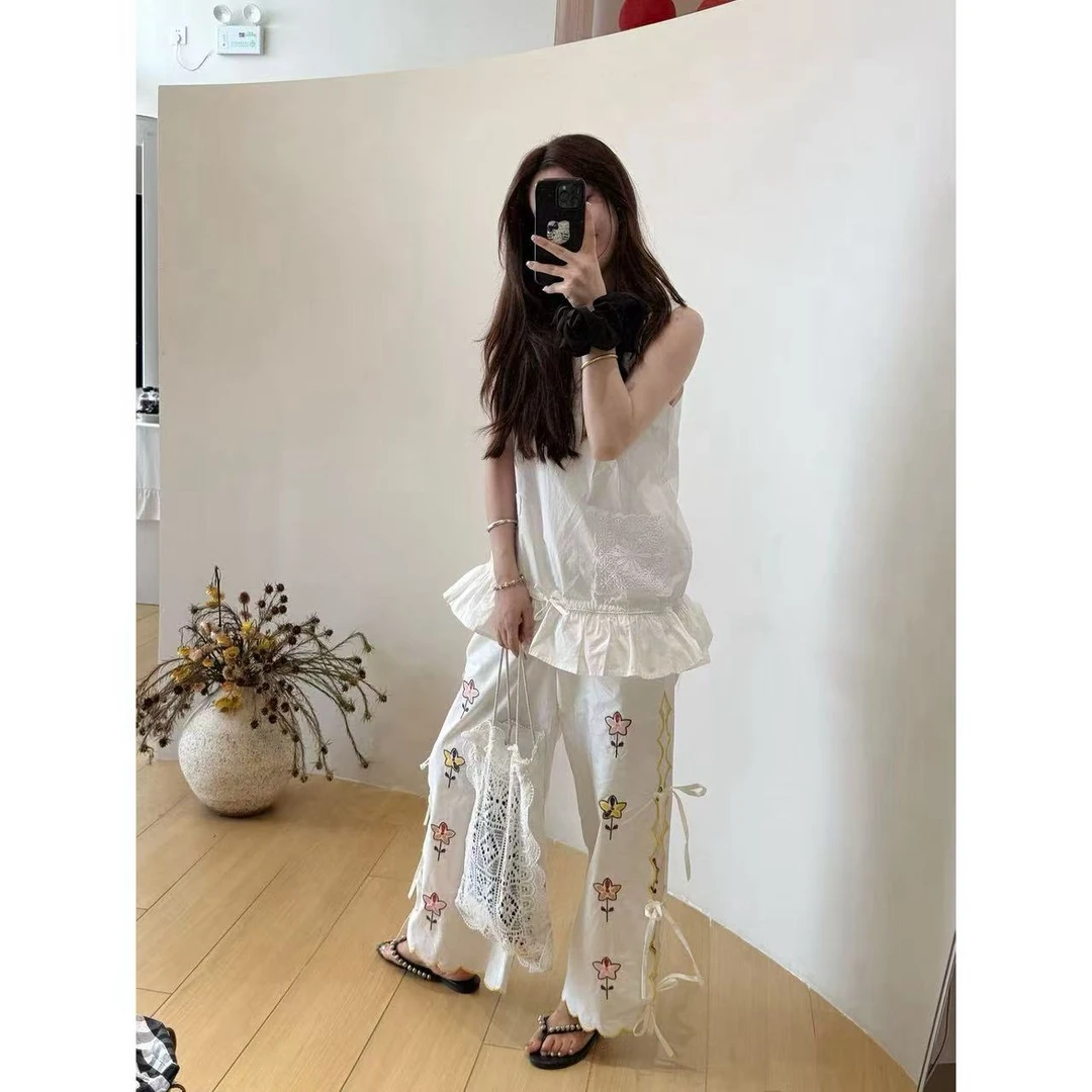 TOMATO-“格林童话”新款刺绣背心/刺绣绑带阔腿裤#5788/5788-1
