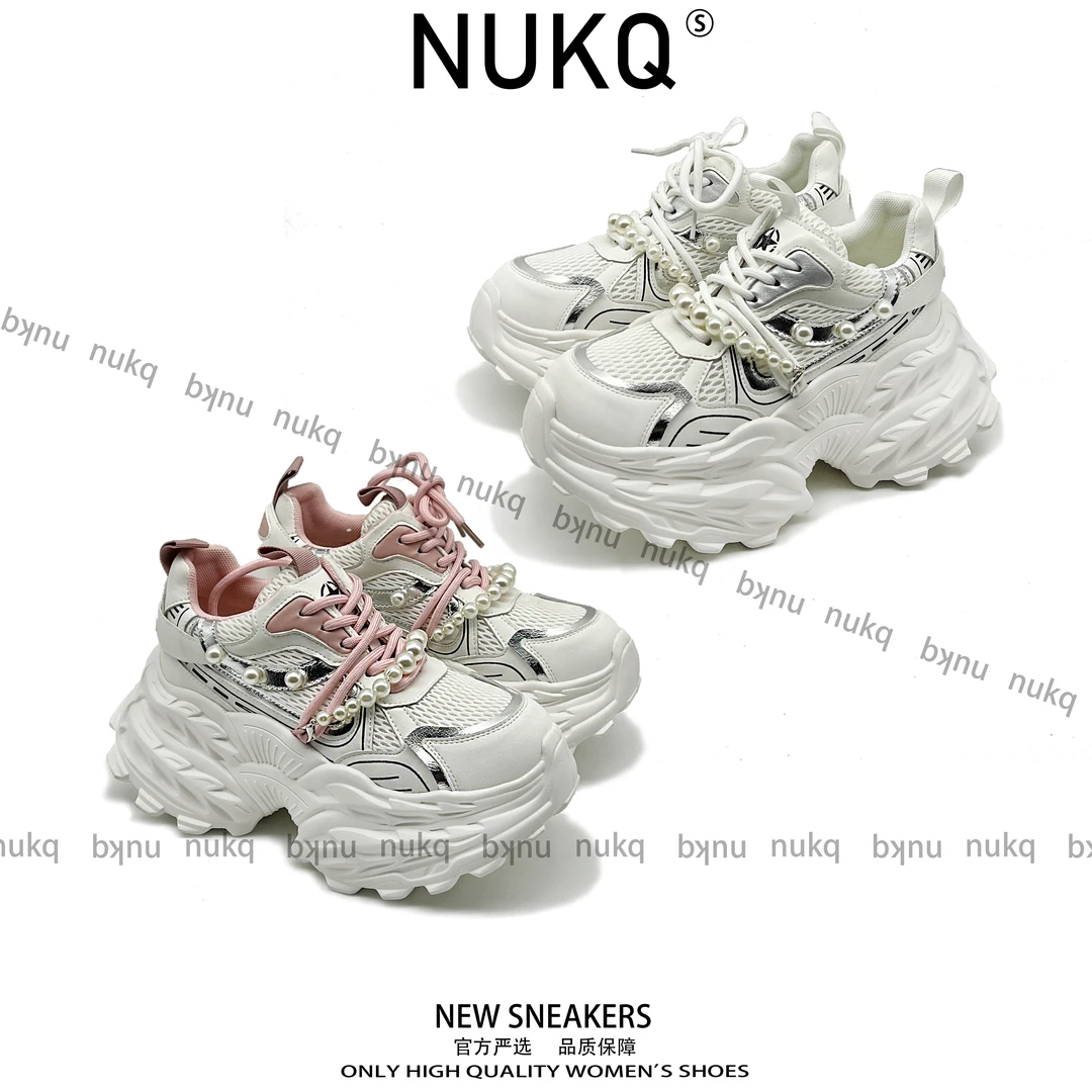 珍珠【NUKQ】高跟厚底 时尚精品老爹鞋
