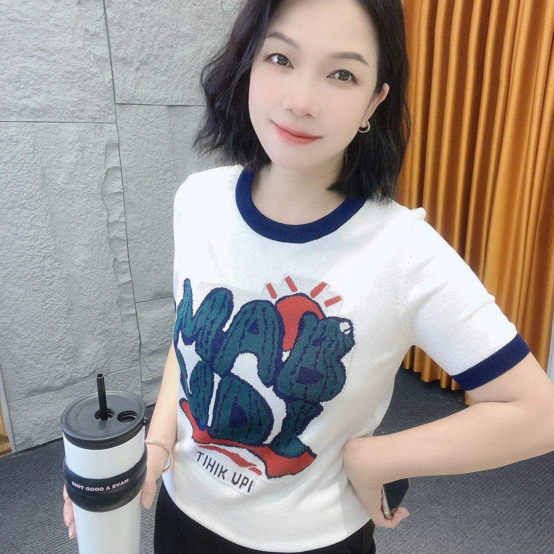 5203/5232日出印象微胖夏款【大米家上衣】局部提花绿植养眼~~洋气