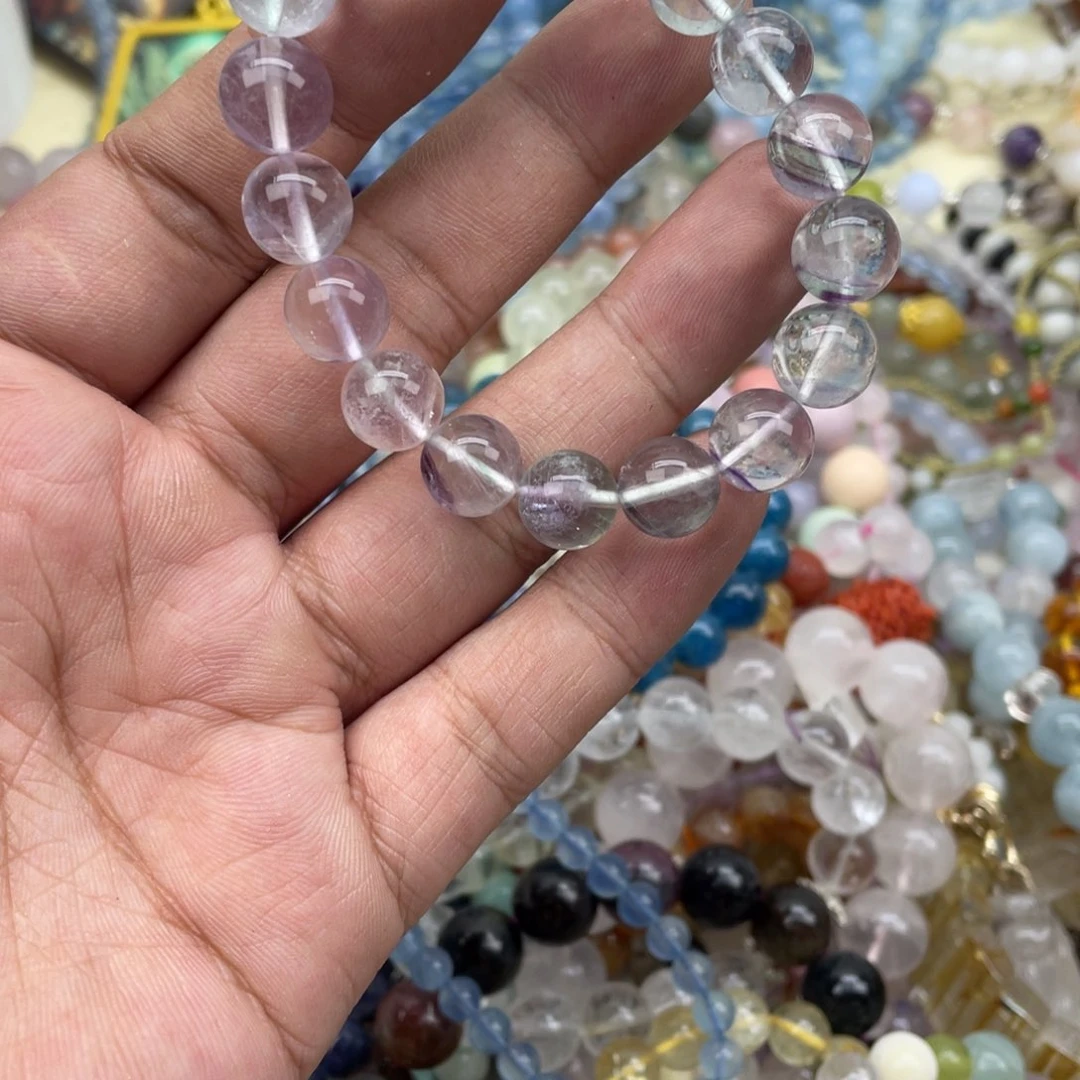 银S925镶嵌手链烟晶