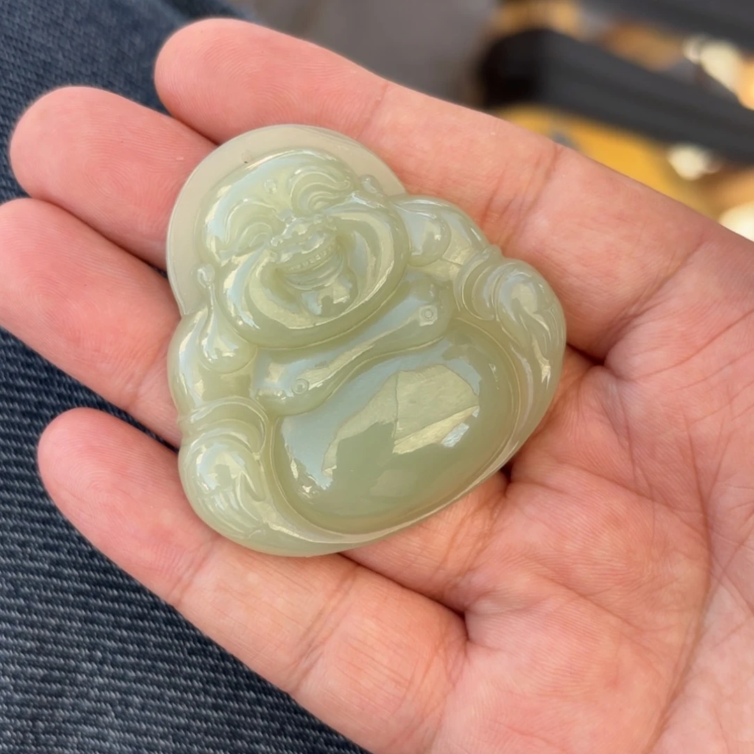 颈饰未镶嵌和田玉大佛卡50尺寸