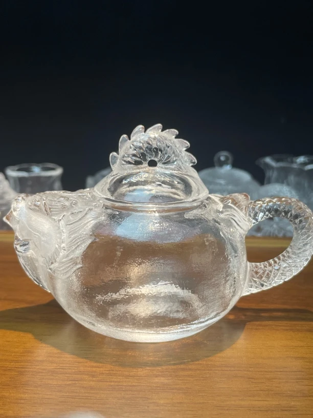 【达明】原矿水晶龙壶 手抓壶 纯手工高档茶具日常家用送礼佳