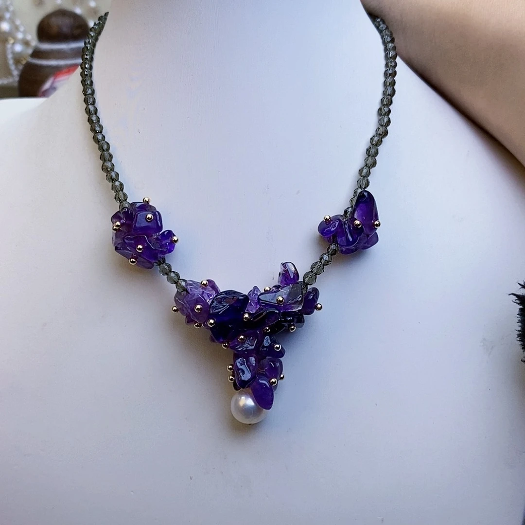 淡水珍珠颈饰银S925镶嵌