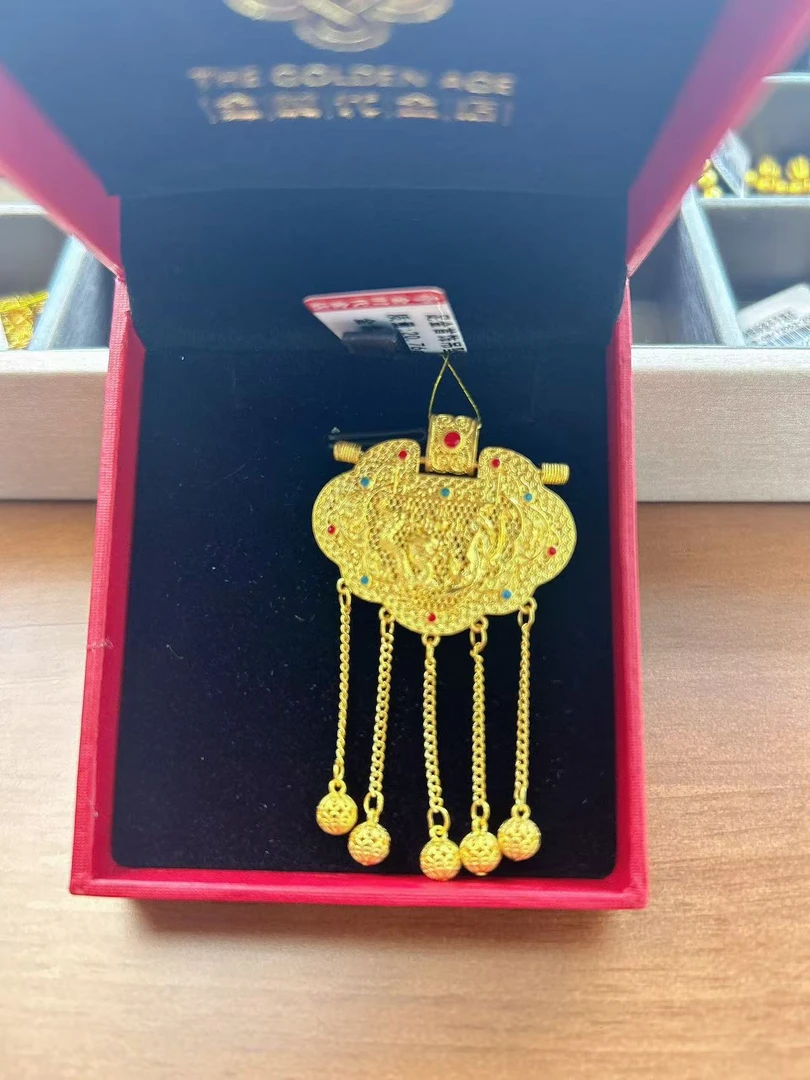 【金时代金店】20.76克足金天子门生吊坠
