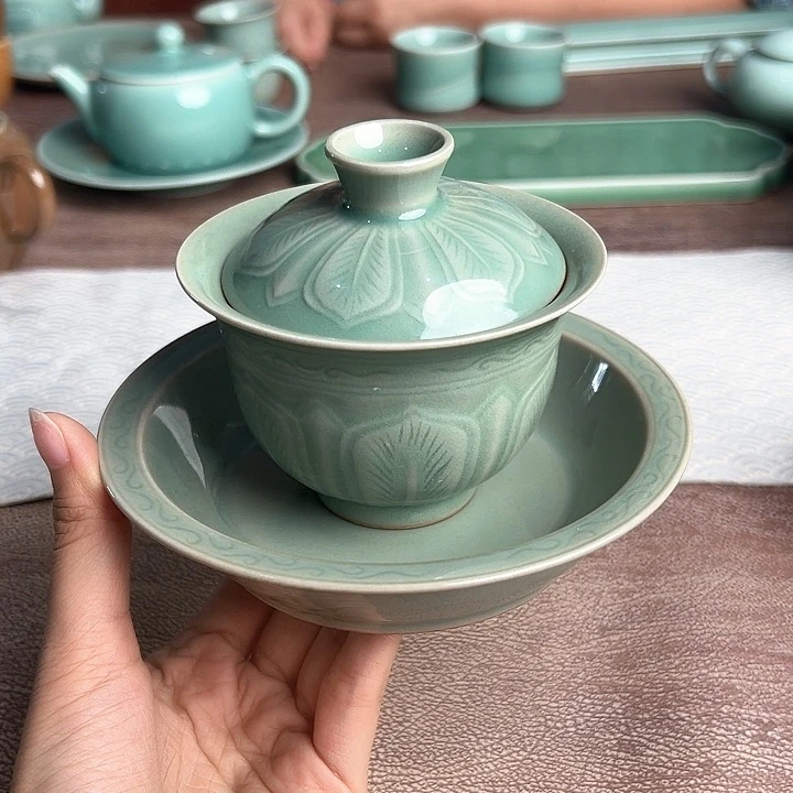 龙泉云间青瓷小米茶器
