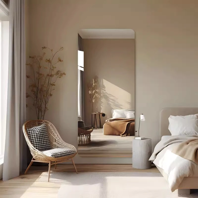 软镜子亚克力全身穿衣镜贴墙自粘卧室家用贴在墙上的不变形试衣镜