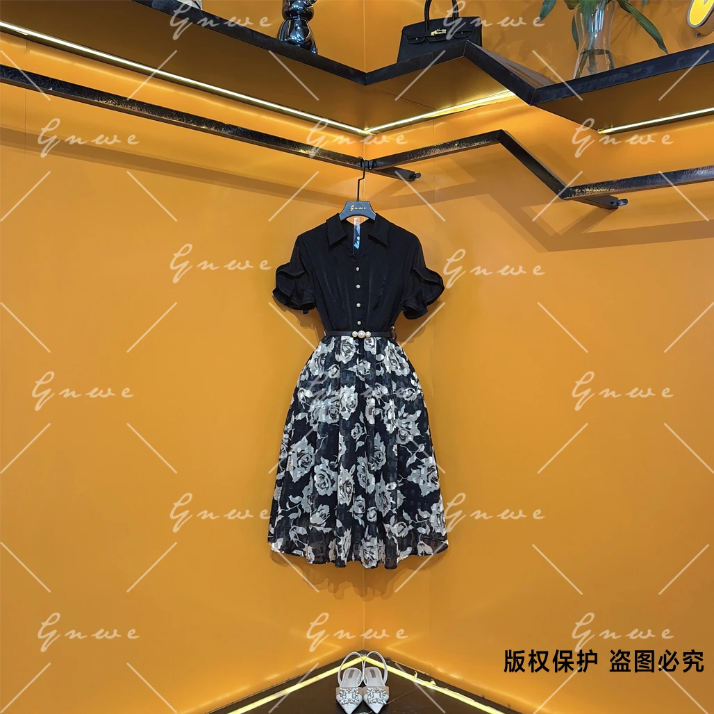 【私人订制】洋气显瘦法式时尚气质轻奢提花优雅连衣裙G6519