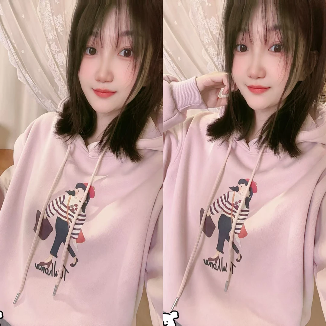 【时髦精】【加绒加厚】【可爱减龄】时尚洋气百搭宽松卡通带帽长袖卫衣