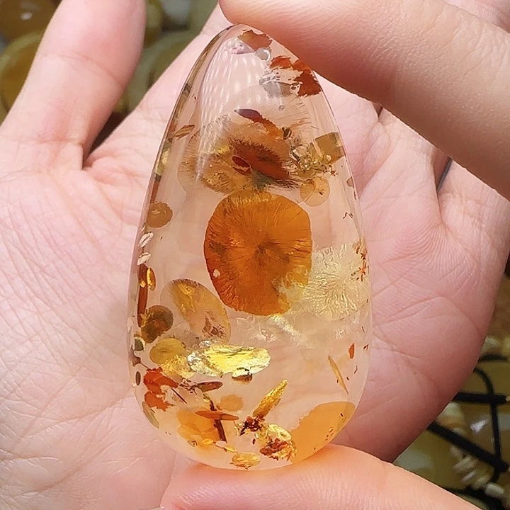 琥珀未镶嵌手链吊坠