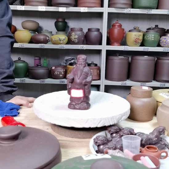 茶叶罐紫砂财神爷摆件